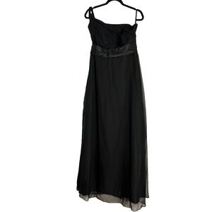 Impression Bridal Black One Strap Bridesmaid Dress Size‎ 16 Babydoll Top Chiffon